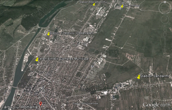 Harta stadioanelor din Targu Jiu